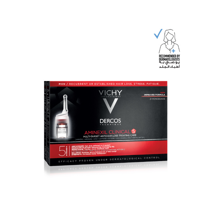 Dercos Aminexil Clinical 5 Anti Hair Fall Treatment For Men X21 Doses 6 ml