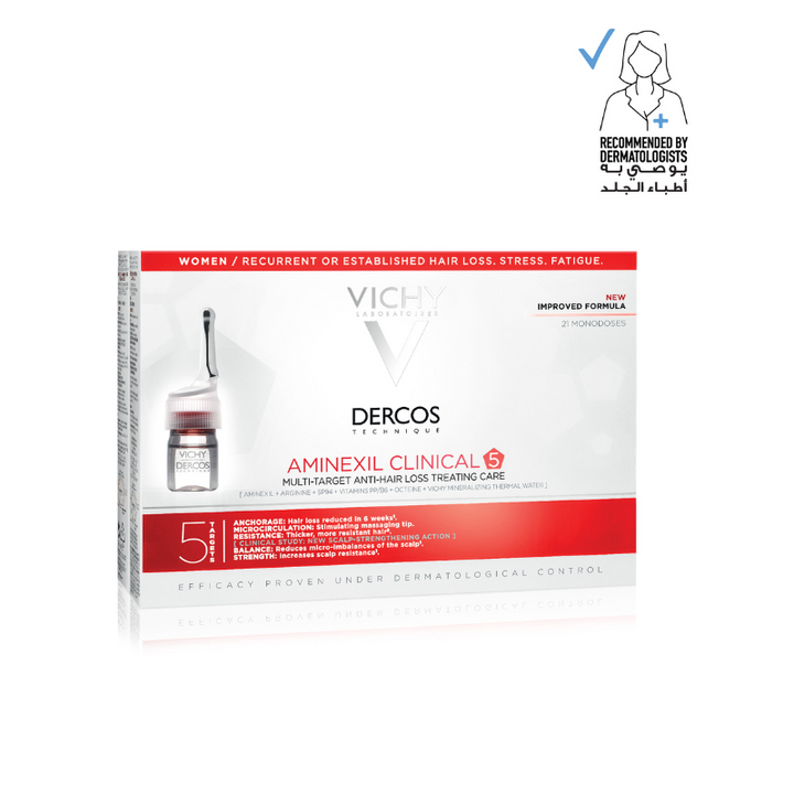 Dercos Aminexil Clinical 5 Anti Hair Fall Treatment For Women X21 Doses 6ml
