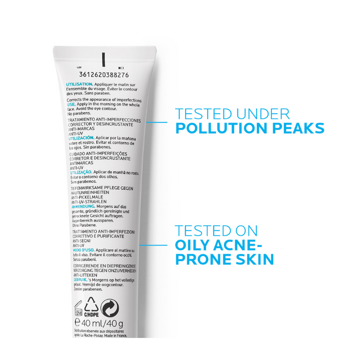 Effaclar Duo+ Spf30 Acne Treatment Cream For Oily And Acne Prone Skin 40ml