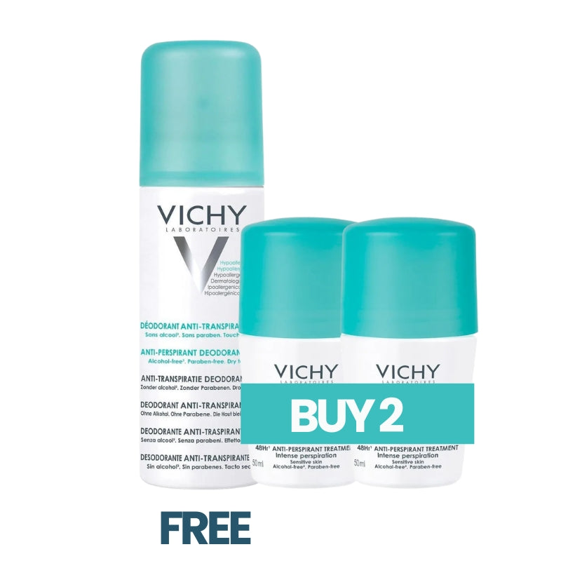 Buy 2 48 Hours Anti Perspirant Deodorant Intensive Treatment 50ml  Get 1 Free Spray Deodorant 125 ml