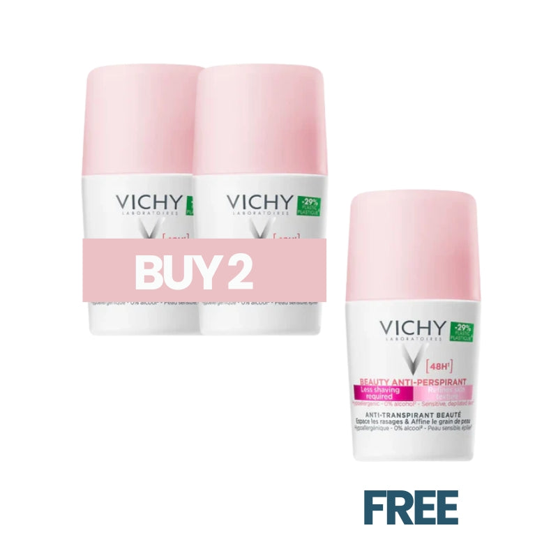 Buy 2 Get 1 Free Vichy 48 Hours Anti Perspirant Beauty Deodorant for Women 50ml