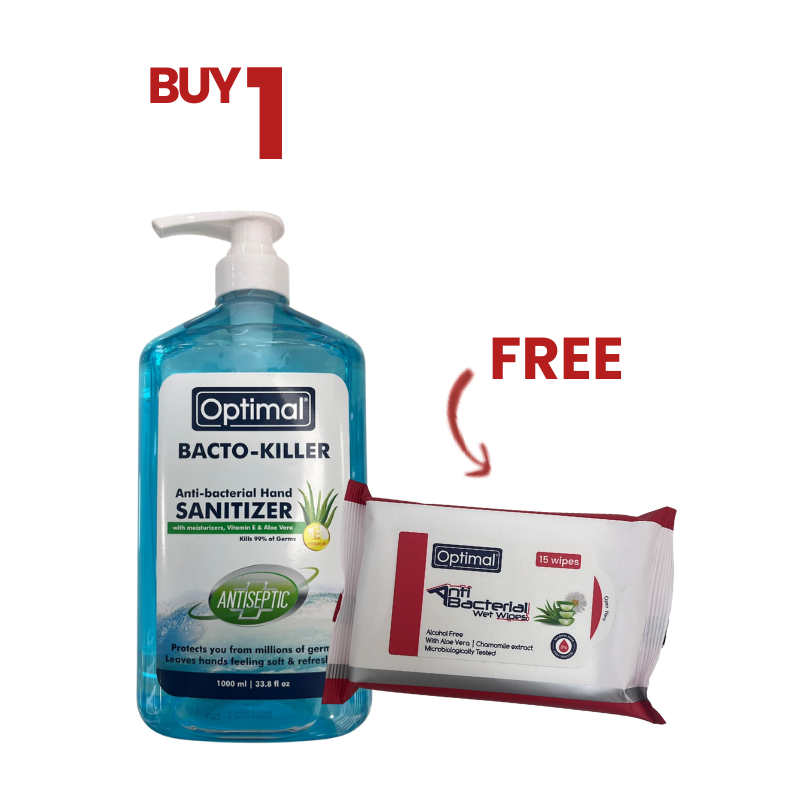 Bacto Killer Sanitizer 1000ml + FREE Optimal Wipes