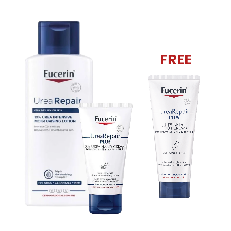 Eucerin UreaRepair PLUS 10% Urea Lotion UreaRepair PLUS Hand + FREE Foot Cream