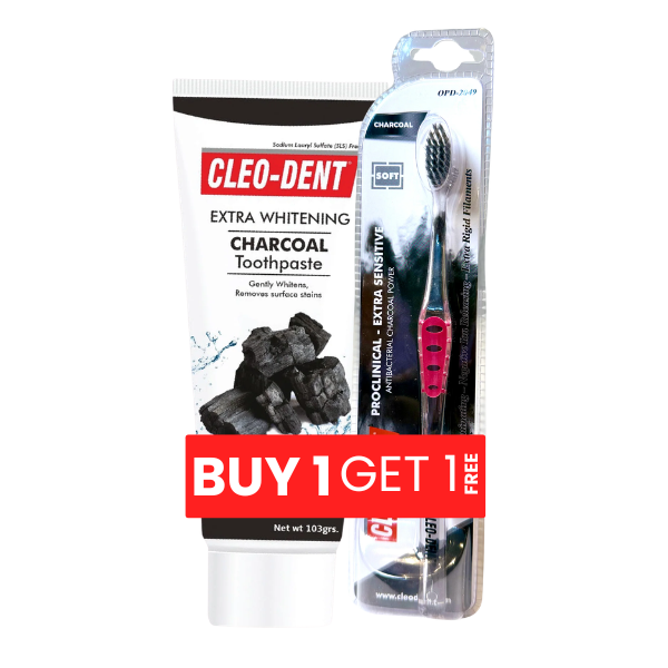 Extra Whitening Charcoal Toothpaste + Toothbrush Offer