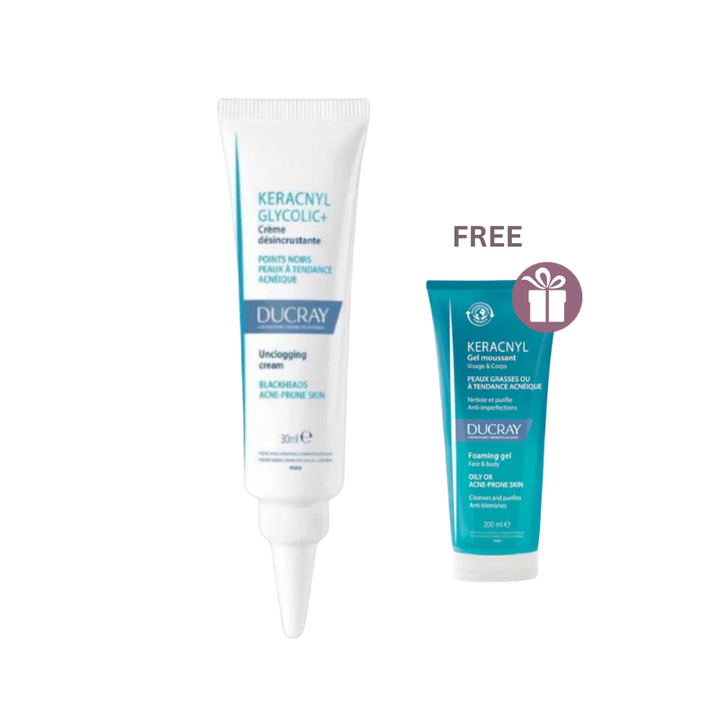 Coffret Keracnyl glycolic+ & Keracnyl foaming gel gift