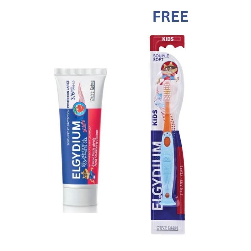 Kids Strawberry Toothpaste (3–6 years) + Free Toothbrush