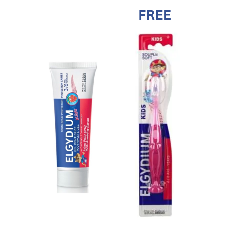 Kids Strawberry Toothpaste (3–6 years) + Free Toothbrush