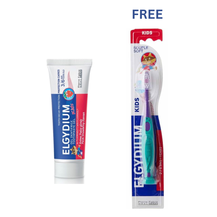 Kids Strawberry Toothpaste (3–6 years) + Free Toothbrush