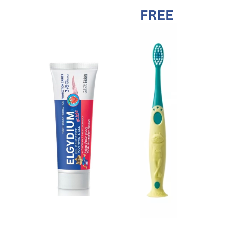 Kids Strawberry Toothpaste (3–6 years) + Free Toothbrush