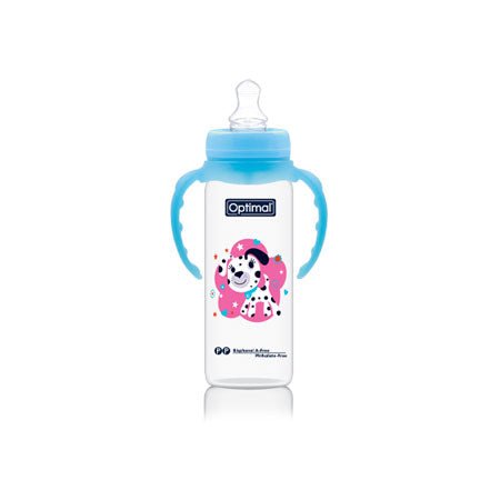 Narrow Neck Orthodontic Feeding Bottle With Handle 240ml blue
