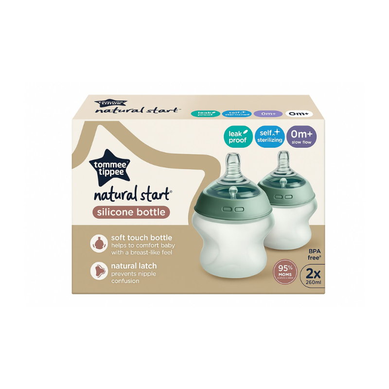 Natural Start Silicone Bottle 2x 0m+ 260ml