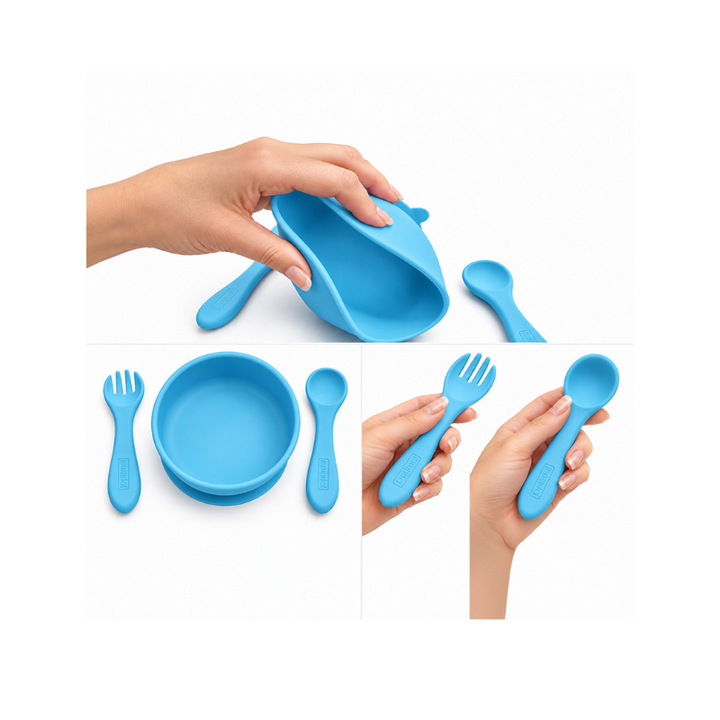 Non-Slip Silicone Baby Feeding Set 4m+