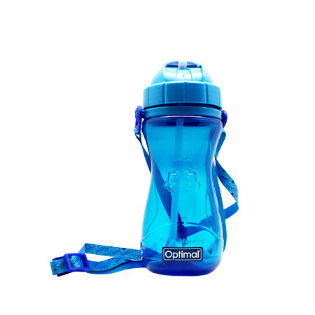 Silicone Straw Bottle 500ML blue
