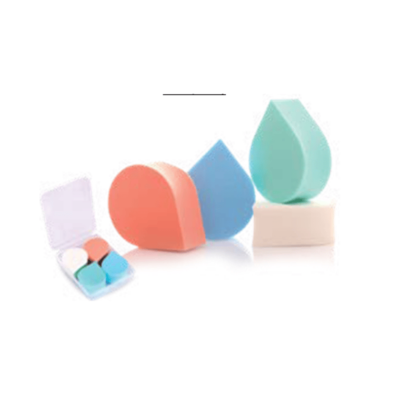 Tear Drop shapes Puff Makeup Sponges in a Plastic- box (4Pcs)