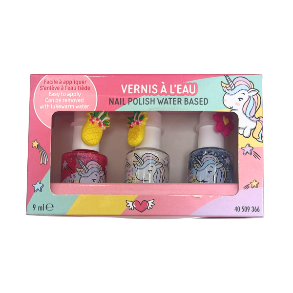 Unicorn-themed nail polish gift box