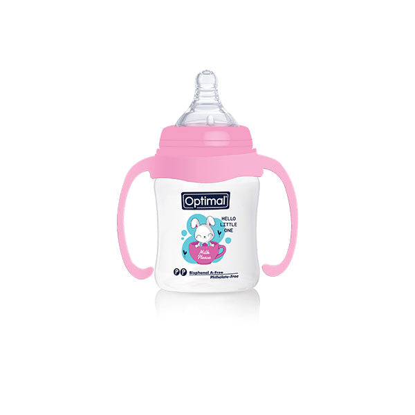 Wide Neck Feeding Bottle 180ml pink