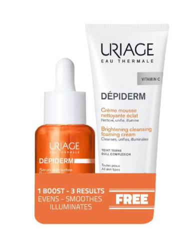 Uriage Depiderm brightening booster serum + Depiderm Mousse Nettoyante Eclat